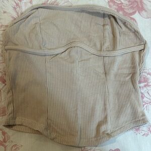 Beig Strapless Top
